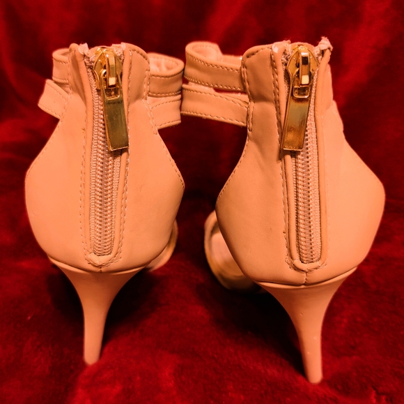 Anne Michelle Rapture-54 Sz 7 Women's Stiletto Heel Sandal Shoes Tan - Picture 11 of 12